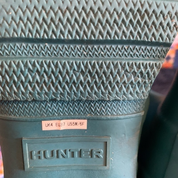 Hunter tall classic turquoise rain boots 6 - Picture 7 of 7